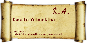 Kocsis Albertina névjegykártya