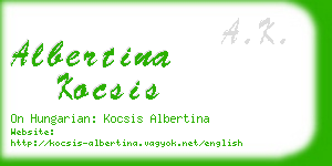 albertina kocsis business card